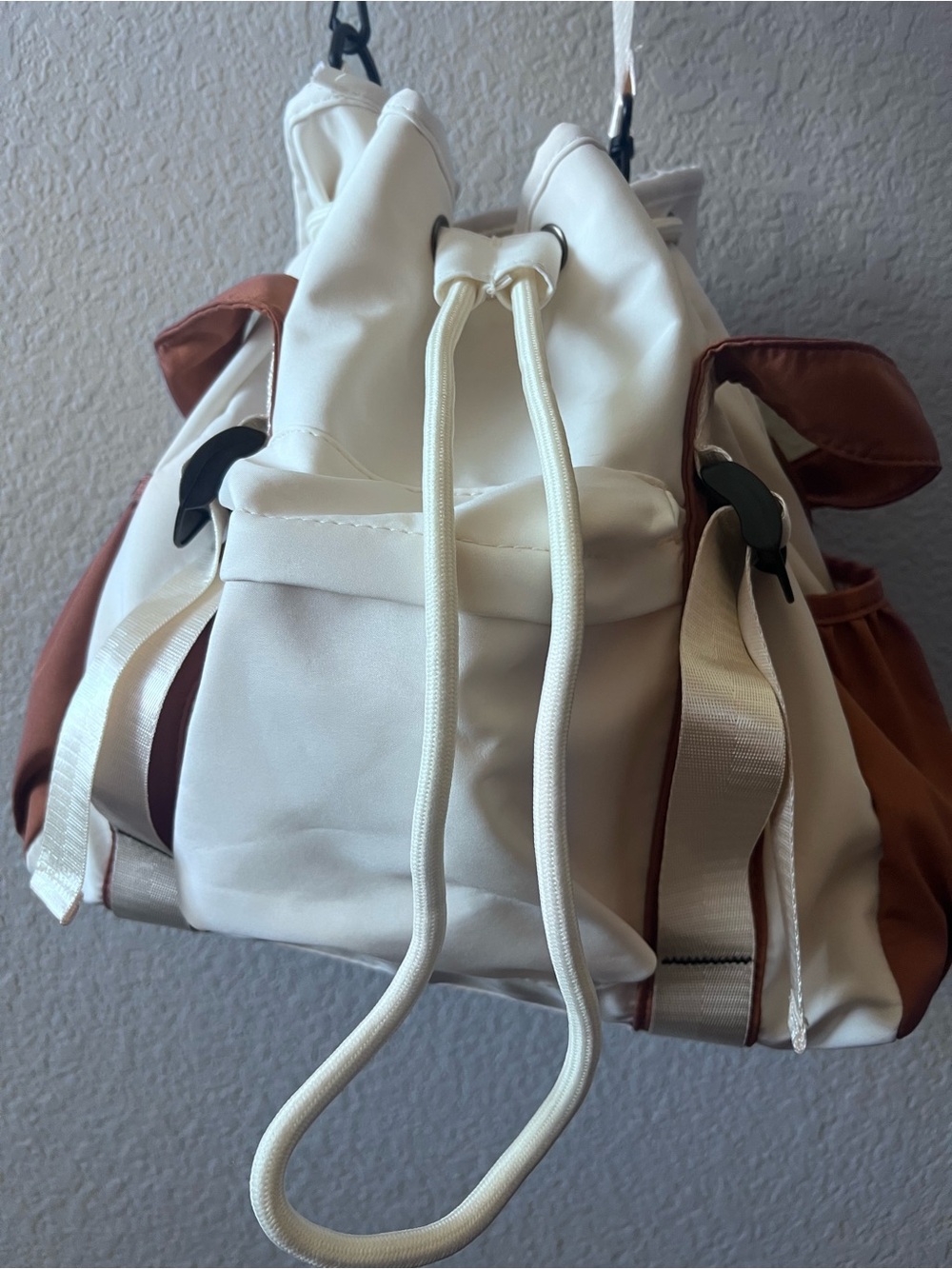 Bougie back to school White and Brown Drawstring Tote Bag - Picture 3 of 16